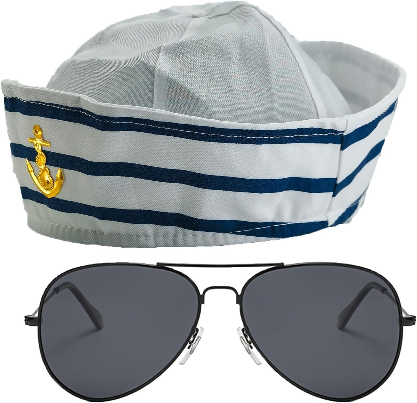 Sailor Hat Captain Navy Hat Adjustable Width Blue with White Sail Hats for Men Women Halloween Dressing Up Party Navy Costume Accessory - Image 4