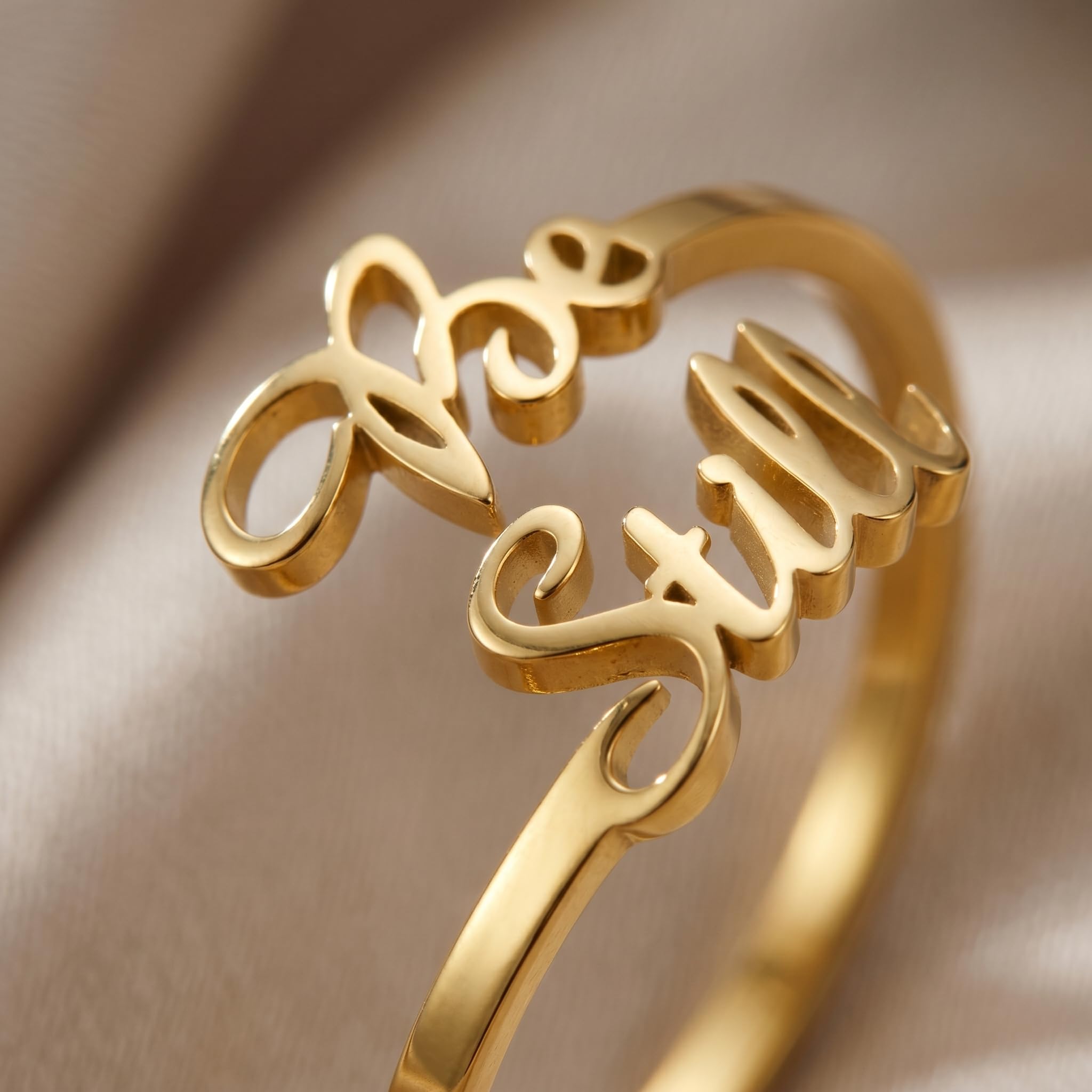 Anillo con versículo bíblico Be Still And Know That I am God, anillo abierto de acero inoxidable chapado en oro de 14 quilates, anillos de pureza, joyería cristiana, regalos para mujeres, salmo 46