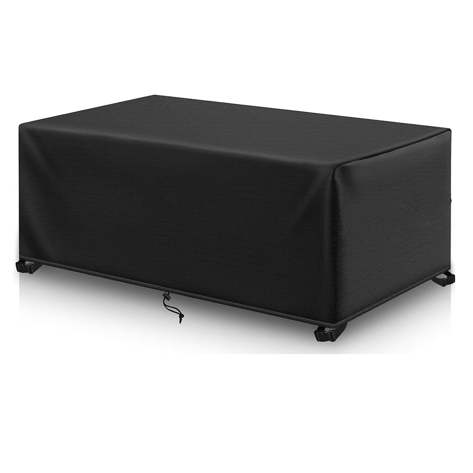 Jianghu Art Black Large Outdoor Table Covers Waterproof Rectangle 200X100x75cm Garden Furniture Cover, 600D Heavy Duty Oxford Fabric Patio Furniture Covers Windproof Anti-Uv For Garden Table Cover And Rattan Sofa