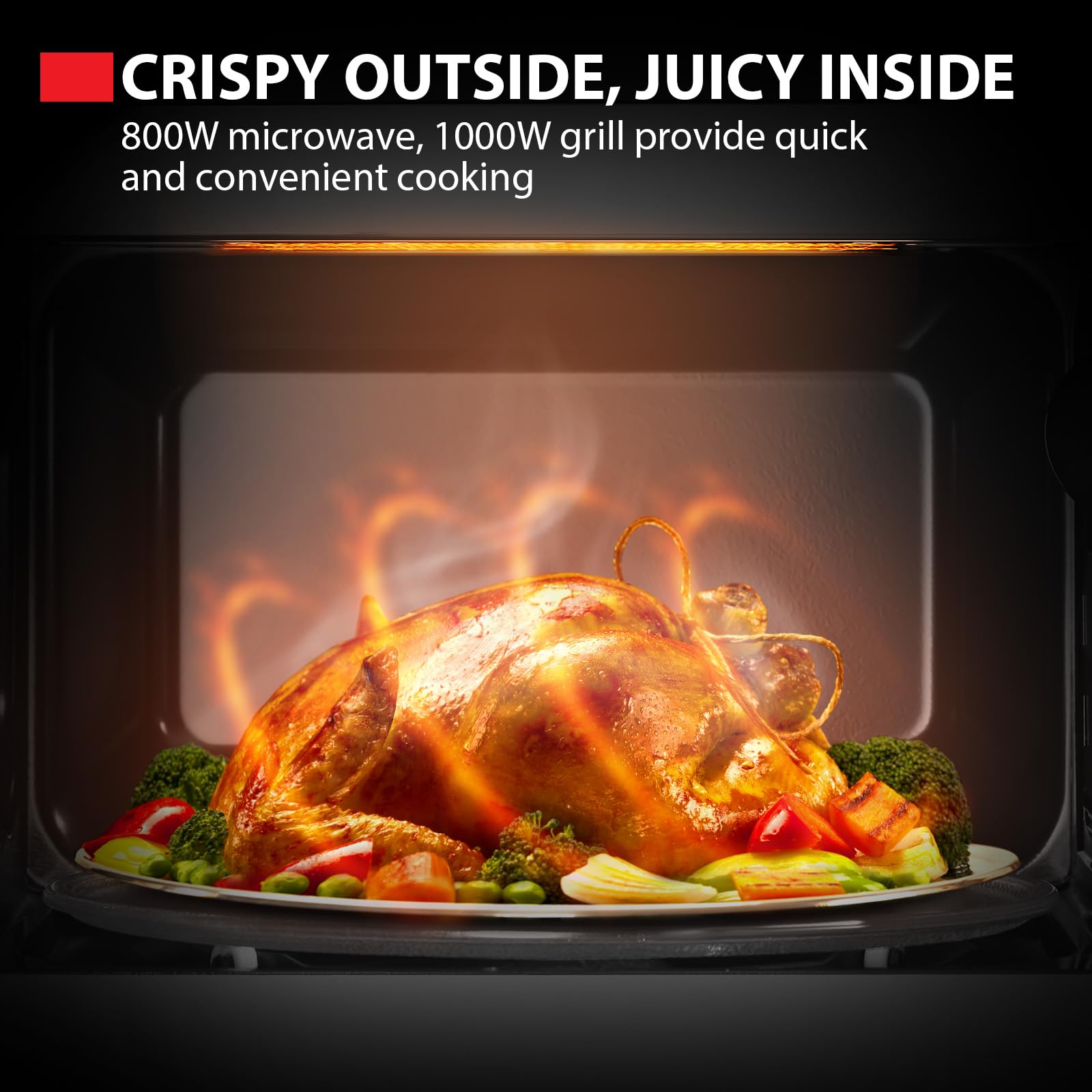 Toshiba Black Microwave 20 Liter Digital 800W Microwave Oven with 1000W Grill, Combination compact with 5 Power Levels, 8 Auto Menus, Grill, Combi, Digital Clock, Mirror Door Finish, MW3-AG20PF(MB) - 3