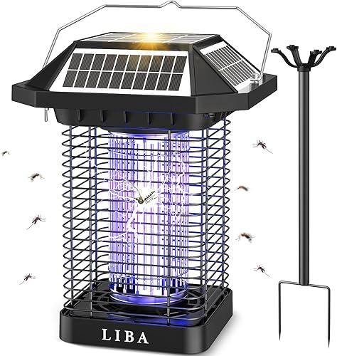 Vista 7 de LiBa Exterminador Eléctrico de Insectos, Matador de Insectos para Exteriores e Interiores con Interruptor – Rejilla Potente de 4000V, 20W Brillo