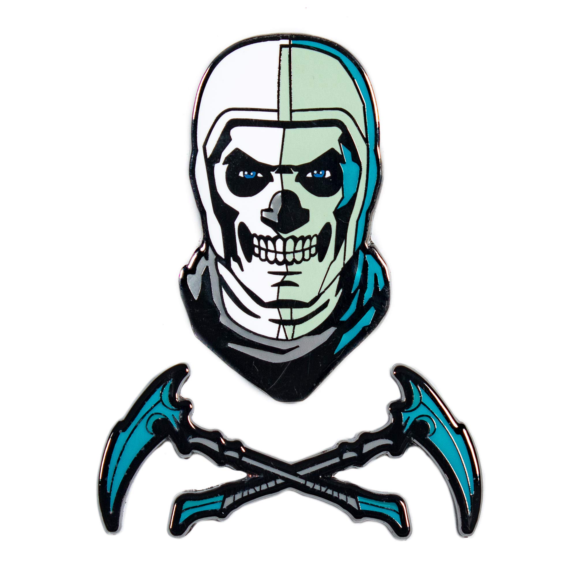 Numskull Pin Kings Official Fortnite Skull Trooper Collectible Metal Enamel Pin Badges - Set of Two Enamel Pins on a Backing Card