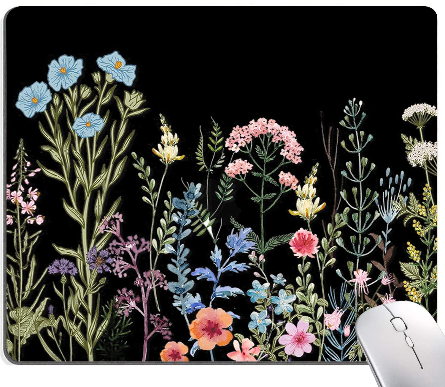 KUOSGM Mouse Pad, Premium-Textured Mouse Mat, Non-Slip Rubber Base Mousepad for Laptop, Computer & PC,9.5×7.9 in,Weeds