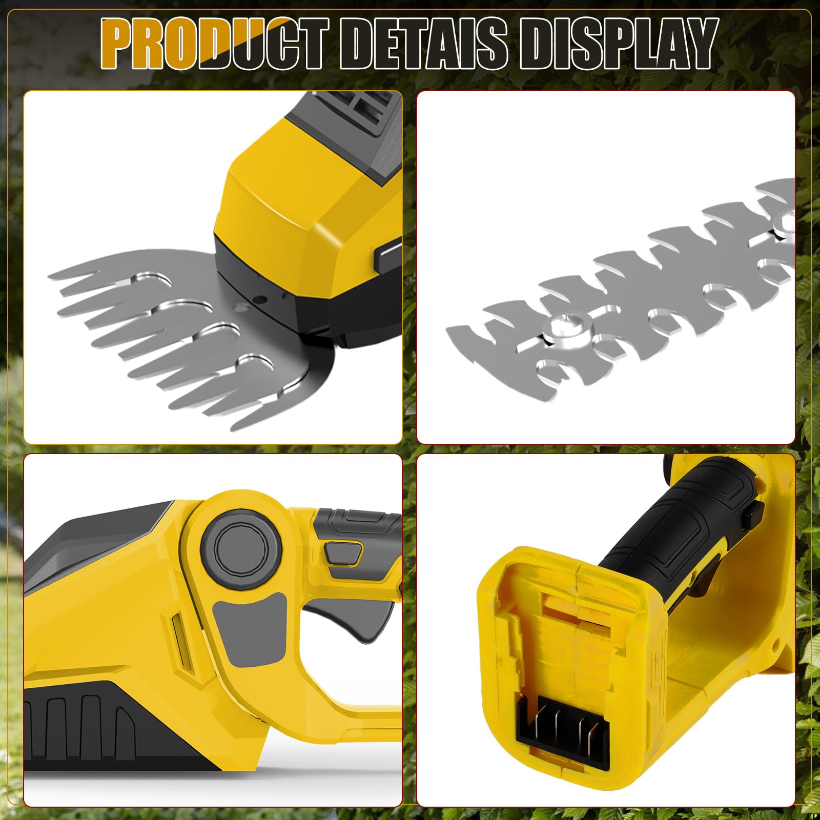 Cortasetos a batería Compatible con Dewalt 20 V 18 V sin baterías | cortasetos cortasetos para jardín arbustos setos tijeras para césped eléctrico cortasetos con cuchillas cortasetos y hierba