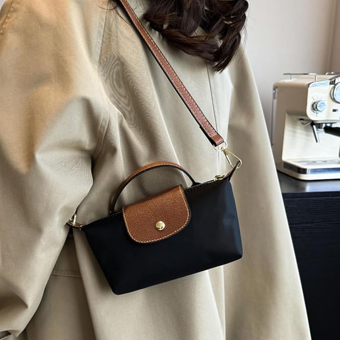 Mini Crossbody Bags for Women, Top Handle Small Crossbody Purse with Adjustable Strap, Nylon Small Handbags