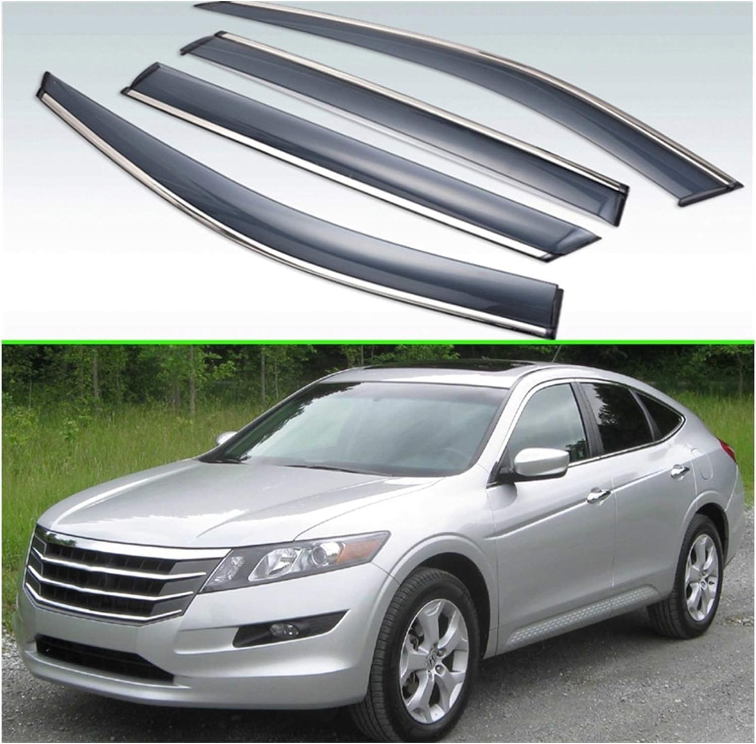 PANXUC Car Wind Deflectors for Crosstour 2010-2015, Side Window Wind Rain Deflector Window Visor Sun Rain Guard Smoke Guards