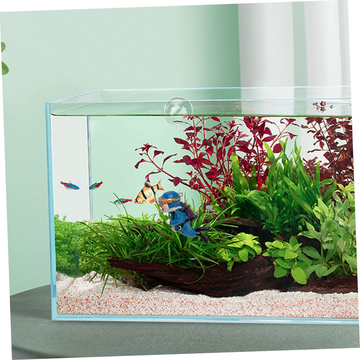 GLEAVI 4 Set Decorazione Acquario Decorazione Dell'acquario in Miniatura Subacqueo Grasso d'Acqua Dolce Accessorio per Acquario Ornamento per Acquario Domestico 2 Pezzi * 4