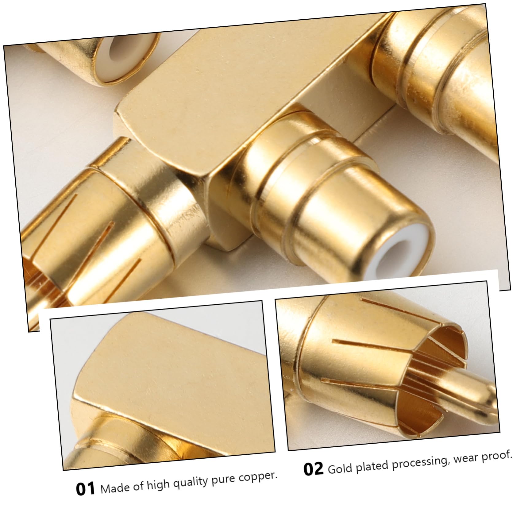 Mikikit 6pezzi Adattatore Audio Splitter Placcato Con Angolo Di Gradi Connettore Audio Per Tv Amplificatori Per Subwoofer