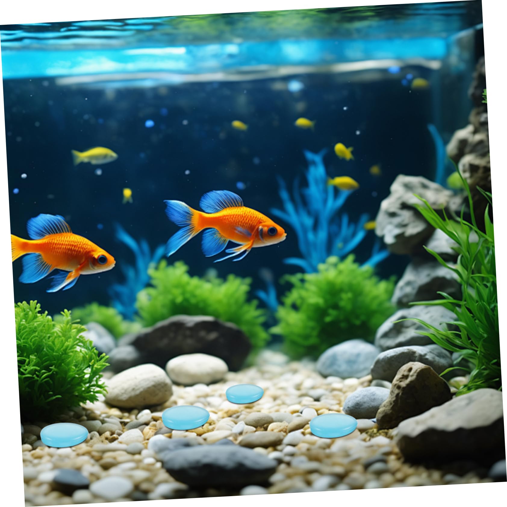ibasenice 400piezas Grava Piedras Decorativas Azul Luces Nocturnas Para Interior Exterior