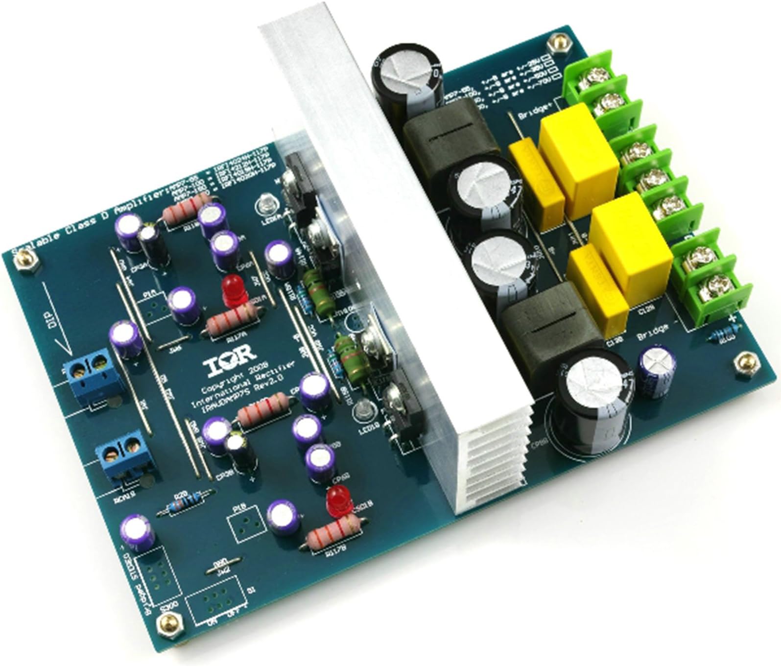L15DX2 IRS2092 Class D Amplifier Finished Board Two Channel IRAUDAMP7S 150-500W