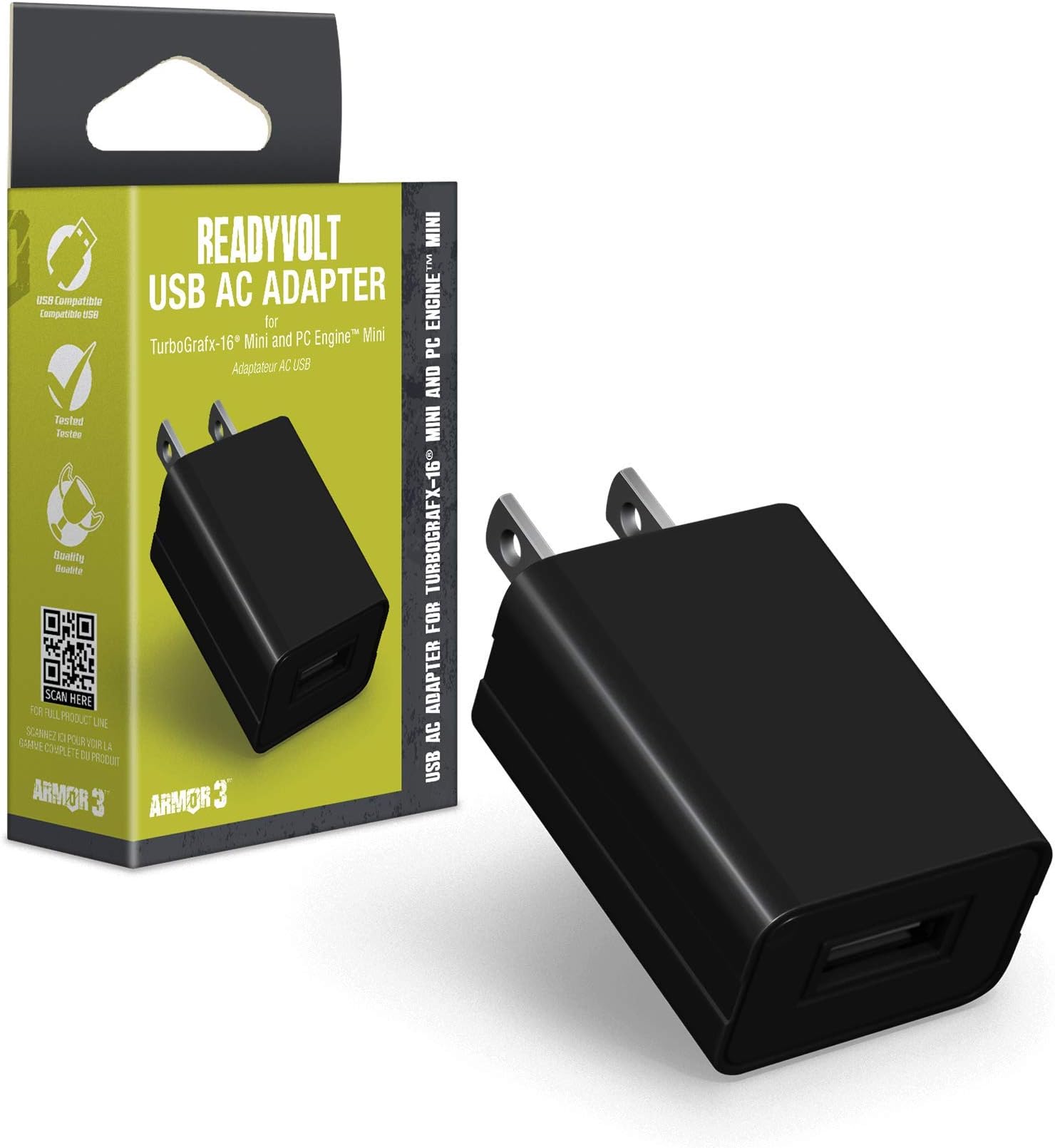 Armor3 "ReadyVolt" USB AC Adapter for Turbografx-16 Mini and PC Engine Mini - Not Machine Specific