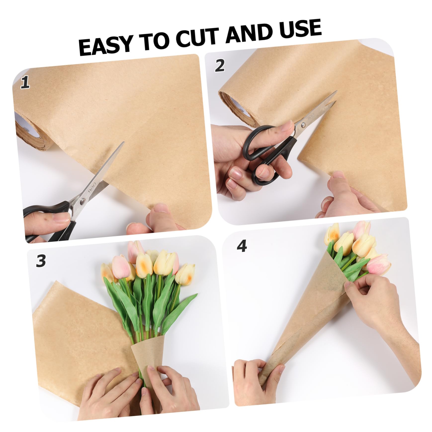 Yardenfun Braunes Kraftpapier Verpackungspapier Rolle Reißfestes Packpapier für Blumenstrauß Geschenkverpackung Diy Vielseitig Einsetzbar und Nahtlos