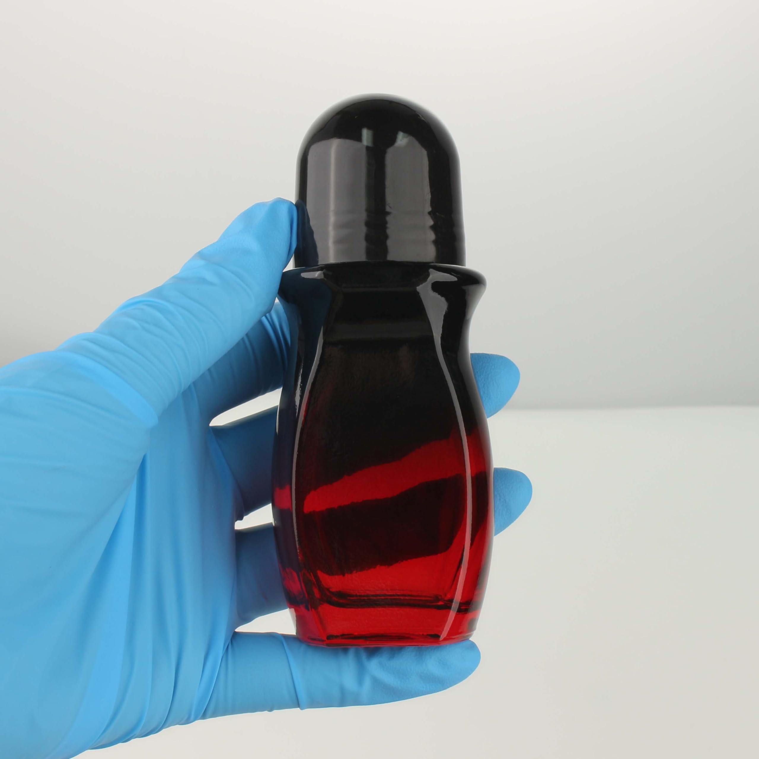 Roll On Flasche Farbverlaufs-Rotglas-Ölrollerflaschen, nachfüllbarer Deodorant-Behälter, Applikator, for Selbermachen
