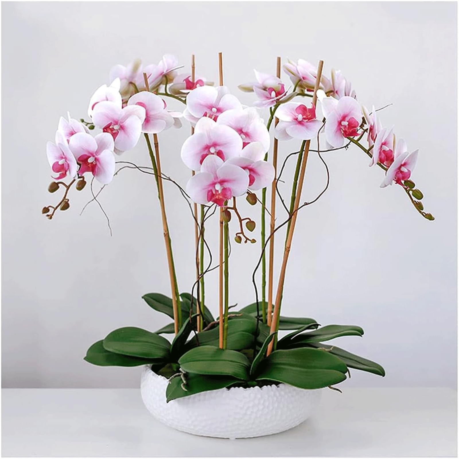 Künstliche Orchidee, Seide, Künstliche Orchidee, 3/5/6 Blumen, Künstliche Schmetterlingsorchidee, Eingetopft Mit Vase, Künstliche Blume, Groß, Künstliches Blumenmuster, Sehr Natürl5 Blumen