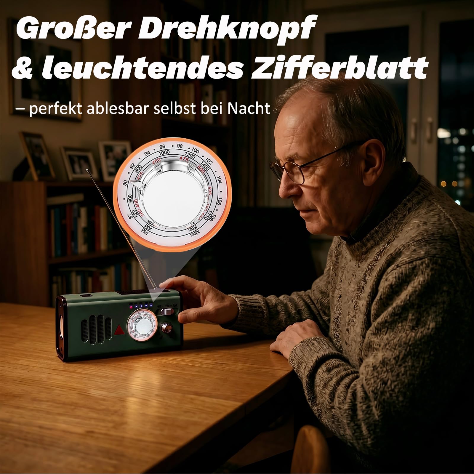 Notfallradio mit Kurbel, 4000mAh Powerbank Batterieradio, AM/FM/WB Weltempfaenger Kurbelradio mit Handyladefunktion, SOS-Alarm und LED-Taschenlampe, Notfallpaket Stromausfall Fuer Camping