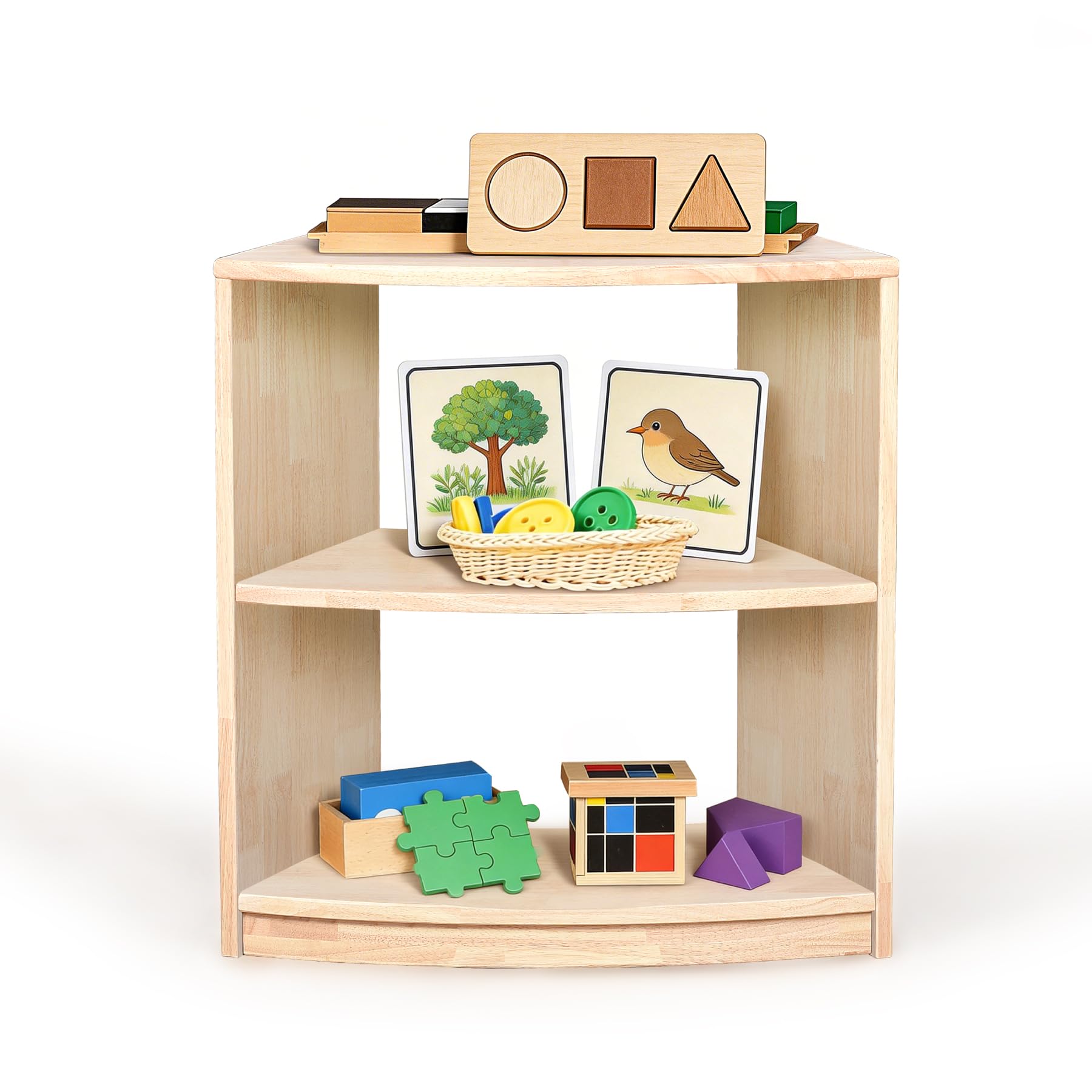 Amazon.com: KRAND 3-Tier Curved Montessori Storage Shelf – Kids