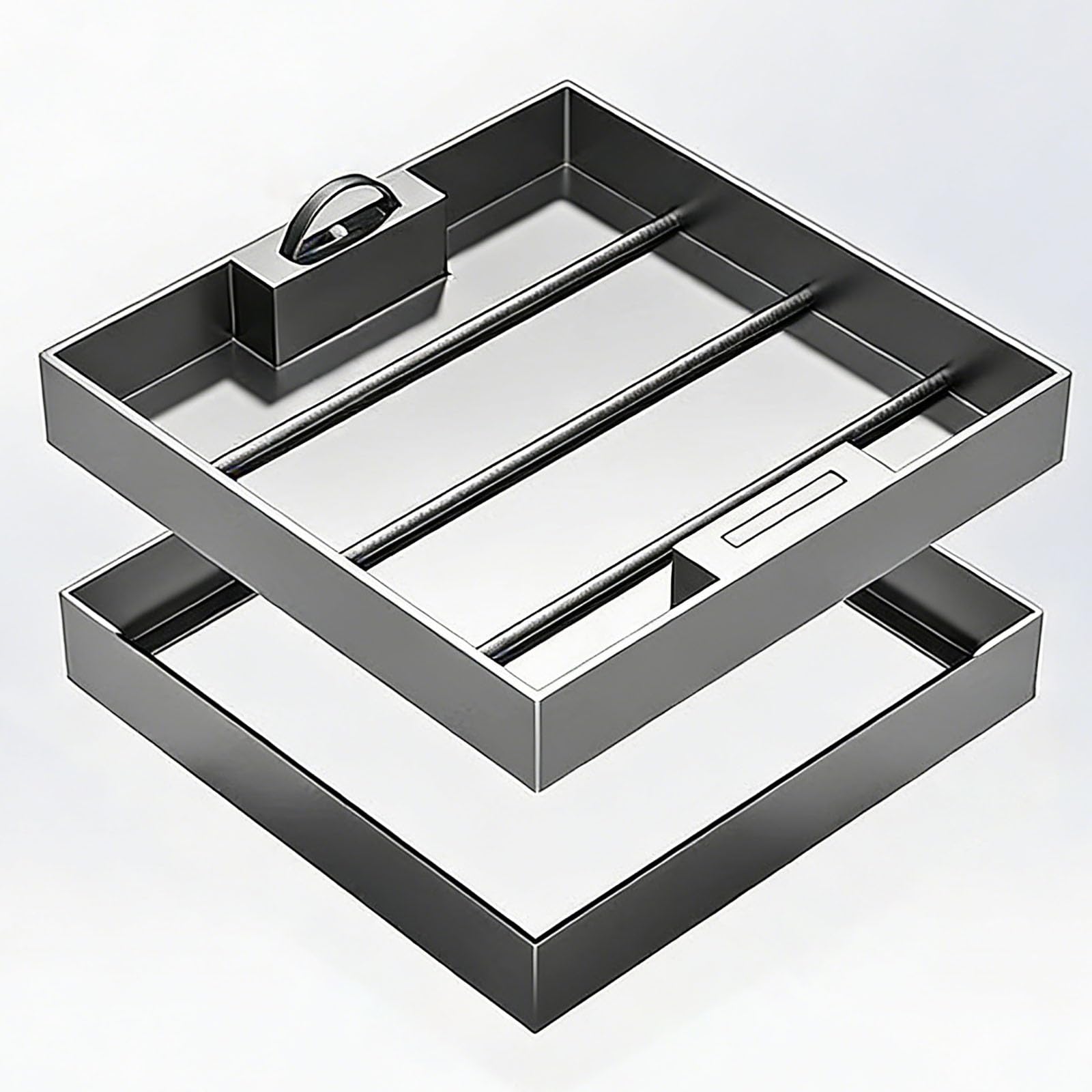 4 8 10 12 16 20 25 30 40 in Recessed Manhole Cover, Square Septic Tank Lids with Base for Basement/Courtyards/Loft Apartment, Invisible Sewage Covers(8x10 (20x25cm))