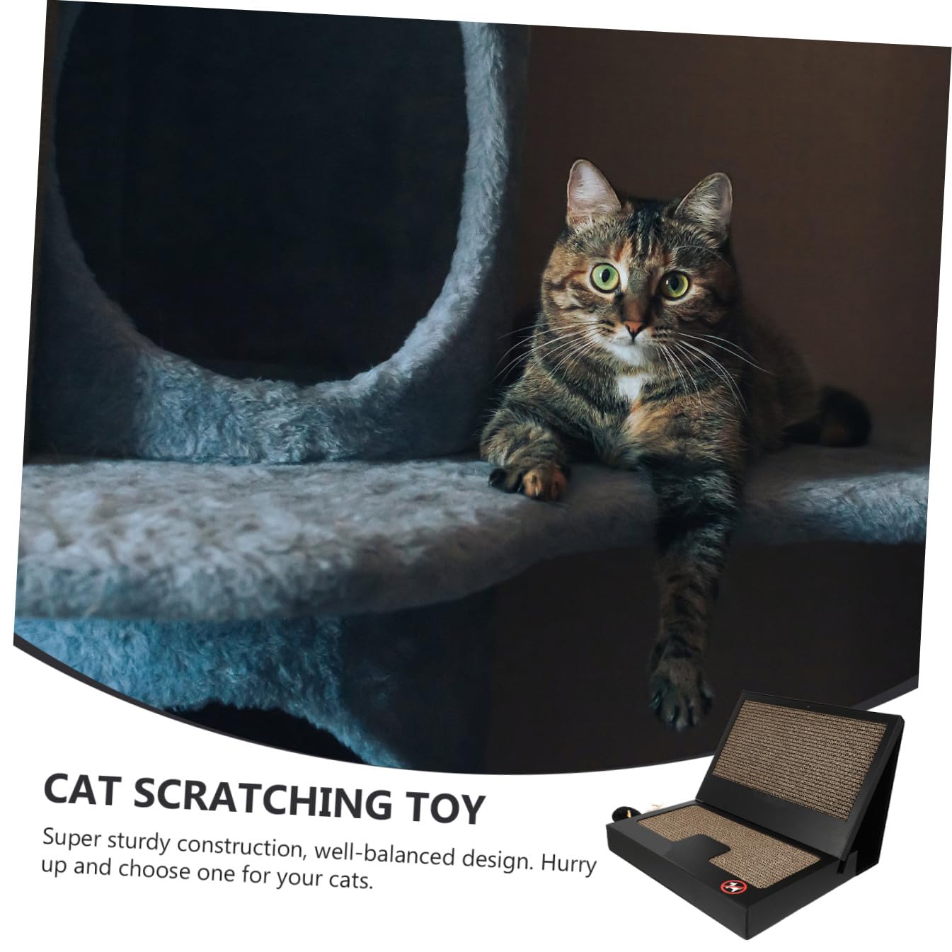 BESPORTBLE Tiragraffi per Gatti a Forma di Laptop Nero, Cartone Ondulato | Bacchetta, Design Creativo Portatile, Resistente All’abrasione per Uso Domestico