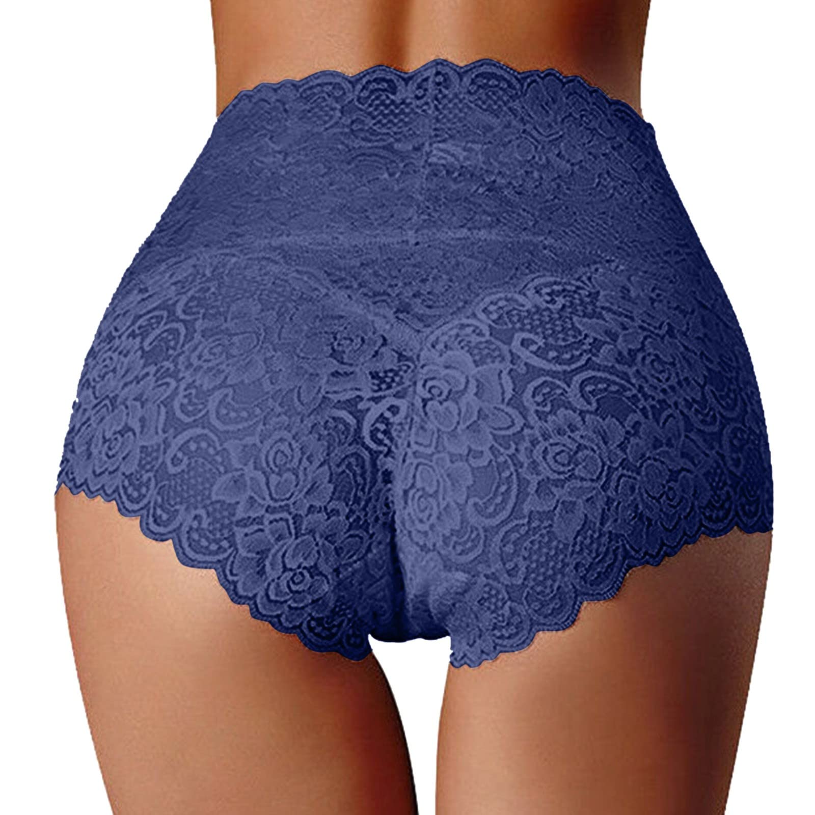 Sexy High Waist Underwear Women's Thin Hollow Lace Ladies Panties Pure Cotton Crotch Large Size Belly Briefs Ladies Full Briefs Strapless Bikini White Bikini for Women Uk Seamless Thongs Bikini