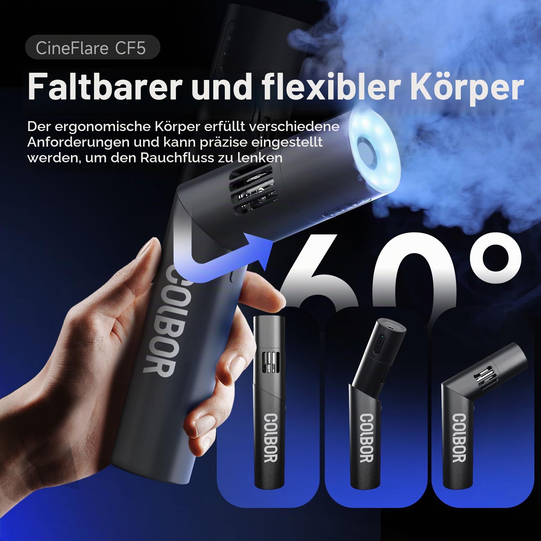 COLBOR CF5 Nebelmaschine Fog Machine für Fotografie, Nebelgerät für Bühnen und Streaming Szeneneffekte