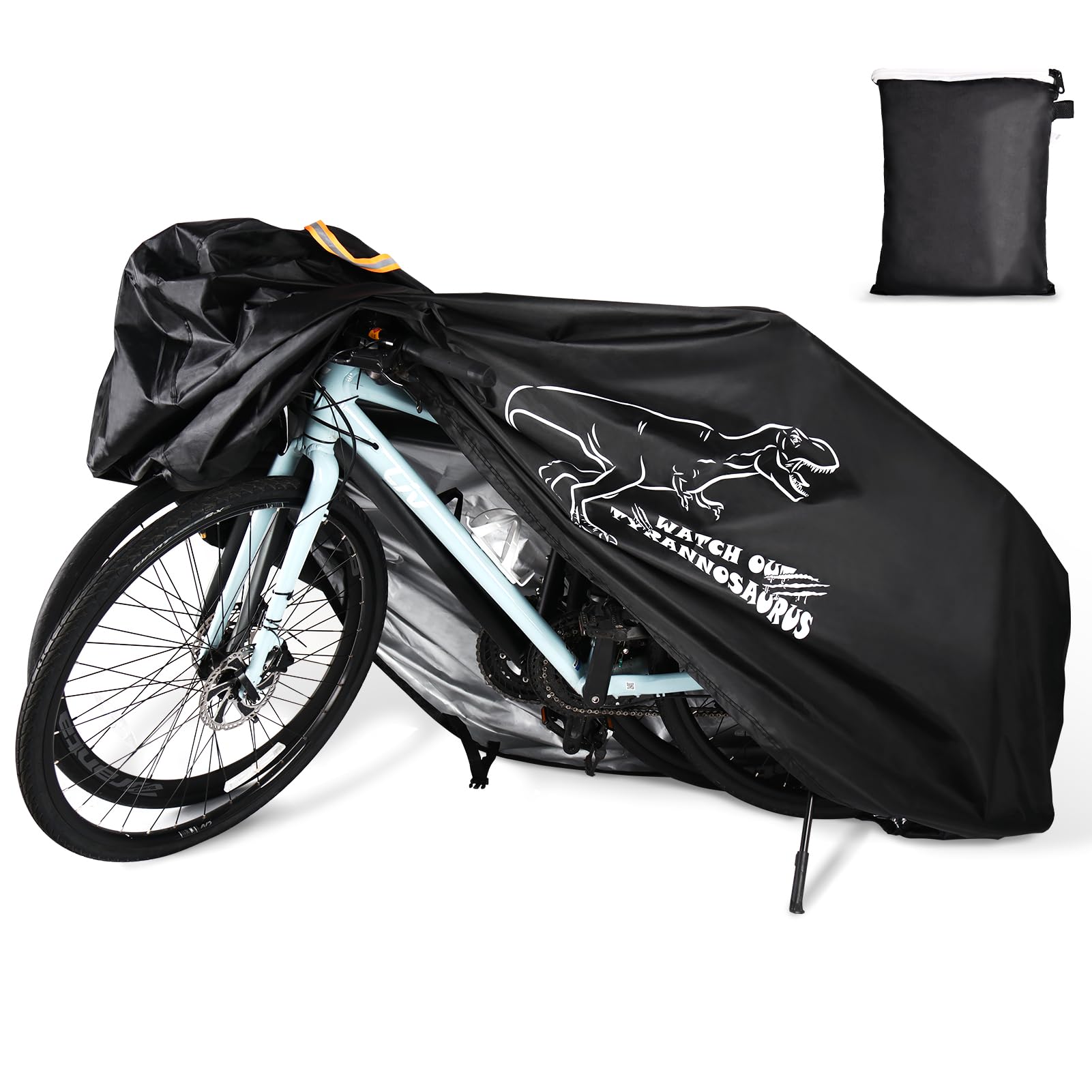 Bike Cover for 1, 2 or 3 Bikes Outdoor Waterproof, Heavy Duty Bicycle Cover with Reflective Strips Storage Bag Rain Dust UV Wind Proof Bike Tarp for Mountain Road Electric Bike