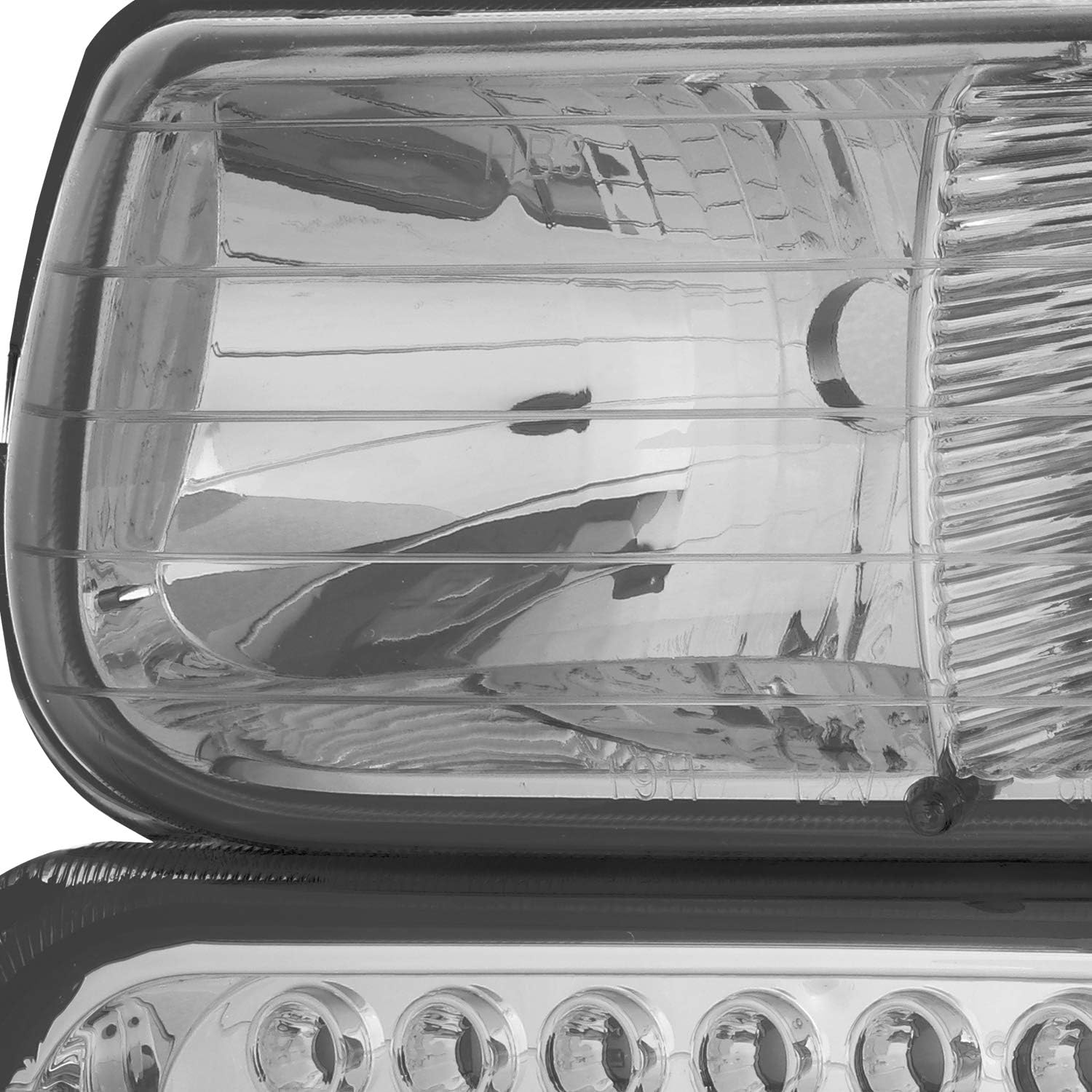 AKKON - For Smoked Smoke 99-02 Chevy Silverado Headlights Replacement + LED Bumper Signal Lights 4pcs Set