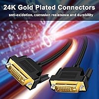 Vista 4 de SOEYBAE Cable DVI a DVI de 3.3 ft, 24+1 pin macho a macho Cable de monitor de video digital, transmisión de alta velocidad compatible con resolución