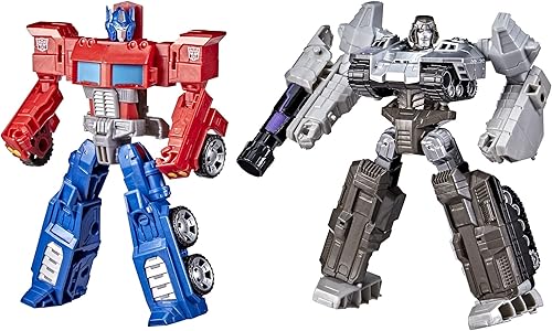 Transformers Toys Heroes and Villains Optimus Prime y Megatron, paquete de 2 figuras de acción – para niños de 6 años en adelante, 7 pulgadas