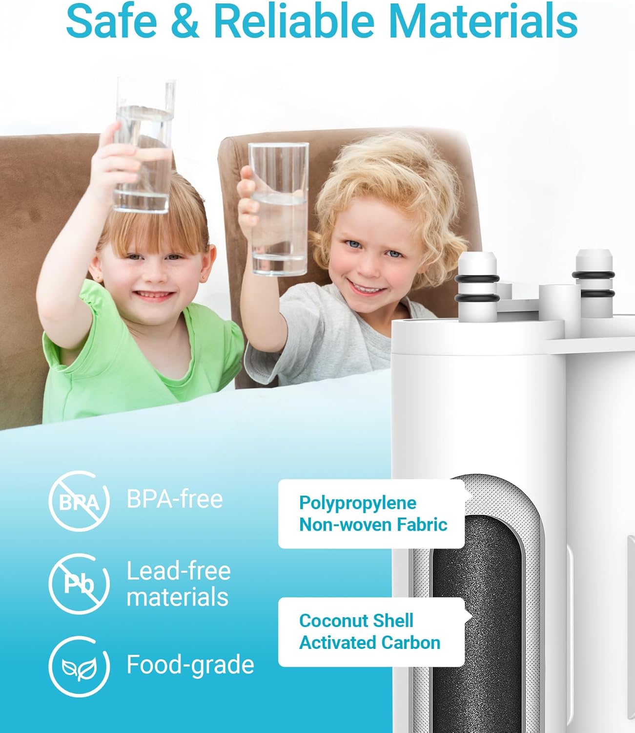 AQUA CREST Replacement for Frigdaire® & Electrolux® WF2CB®, PureSource2®, NGFC 2000, FC100, 1004-42-FA, Kenmore 9916, 469911, 469916 Refrigerator Water Filter, 2 Filters - Image 6