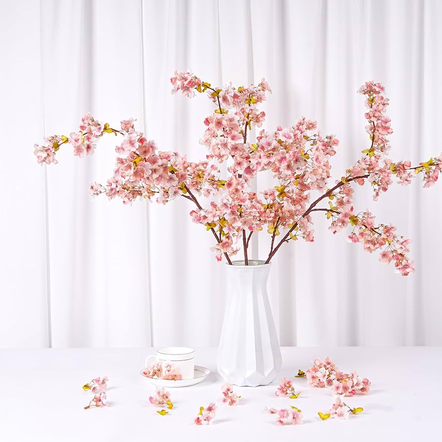 Amazon｜YOUNGLEAVES 桜の枝 ピンク 39.5インチ 人工桜 シルク桜 長い