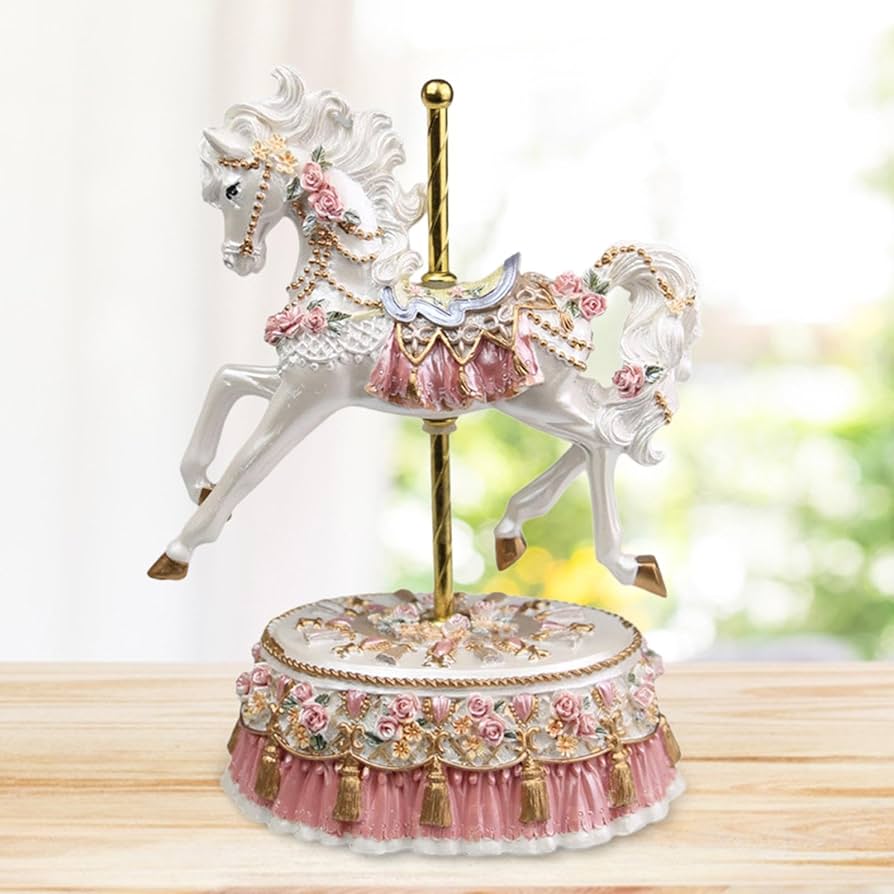 その他 CAROUSEL HORSE STATUE Amazon.com: Yiju Music Box Carousel Horse Statue Creative