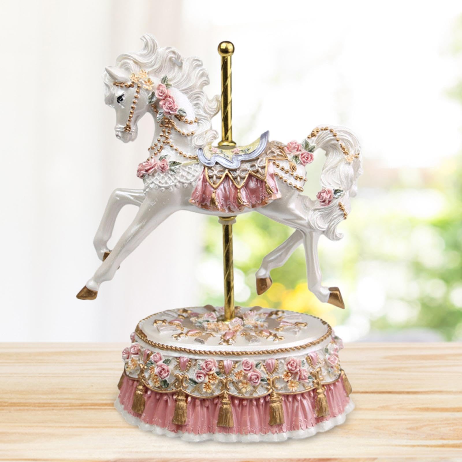Amazon.com: Yiju Music Box Carousel Horse Statue Creative Design