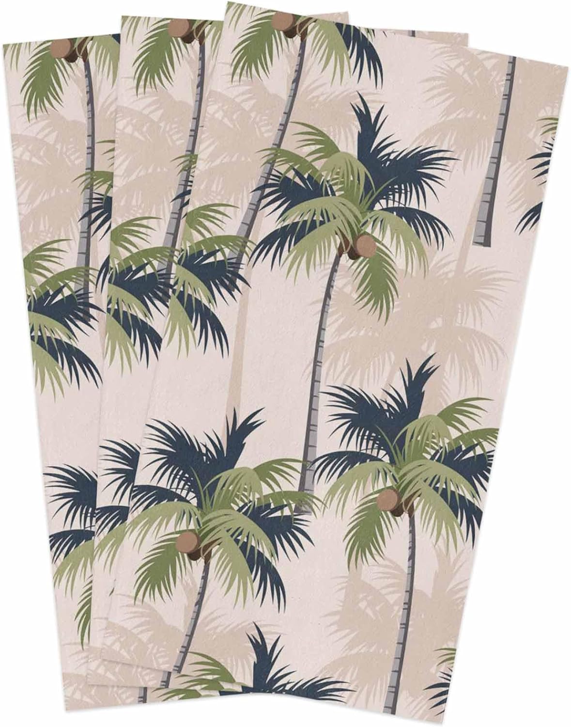 4Pack Microfiber Kitchen Towels, Tropical Plant Palm Tree Summer Beach Absorbent Soft Dish Towel Quick Drying Hand Cloth Set for Kitchen, Bathroom, Hotel, Gym and Spa, 18 x 28 inch