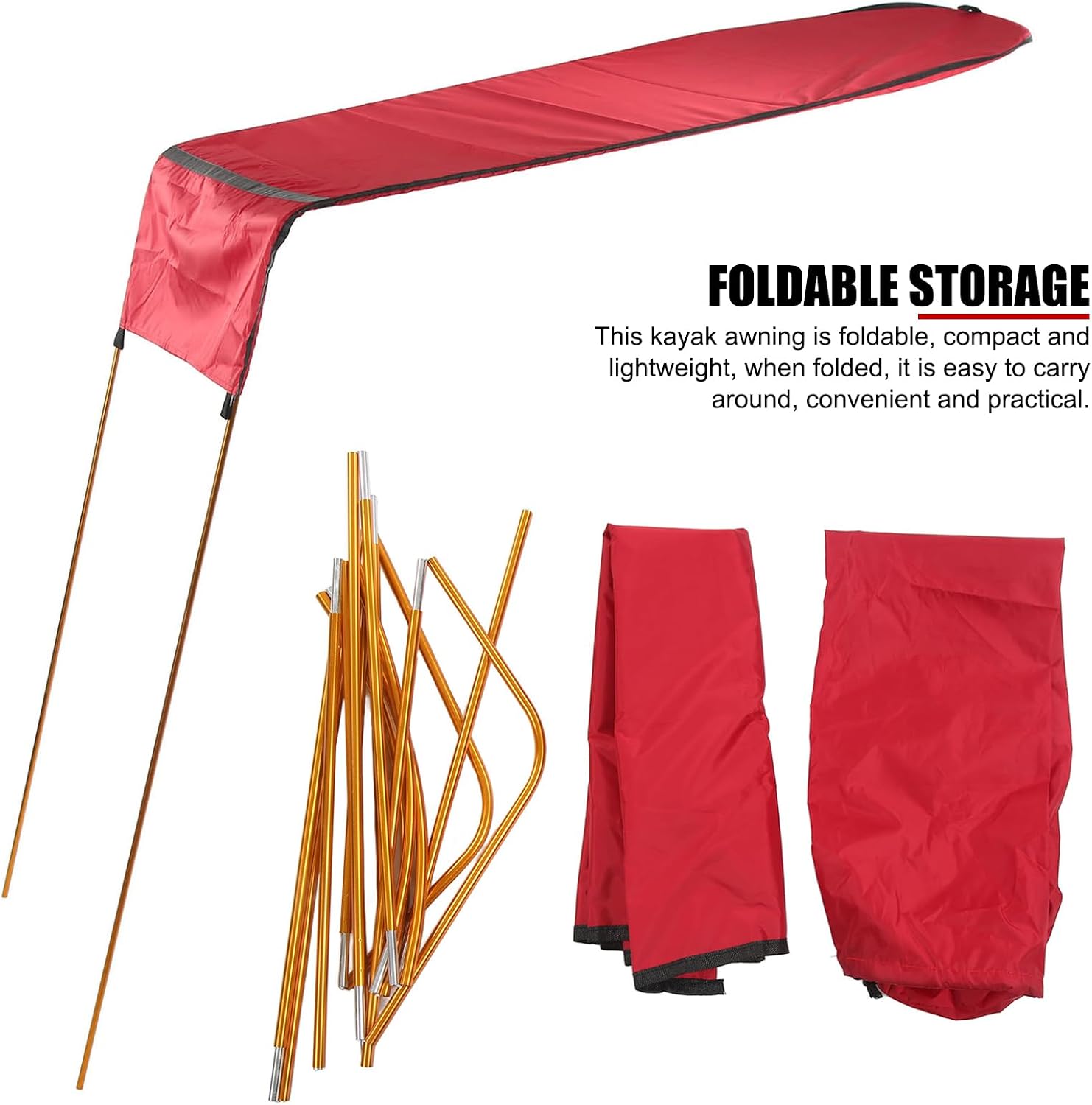 Kayak Shade Canopy - Portable Foldable Boat Awning Set Kayak Canoe Sunshade Accessories
