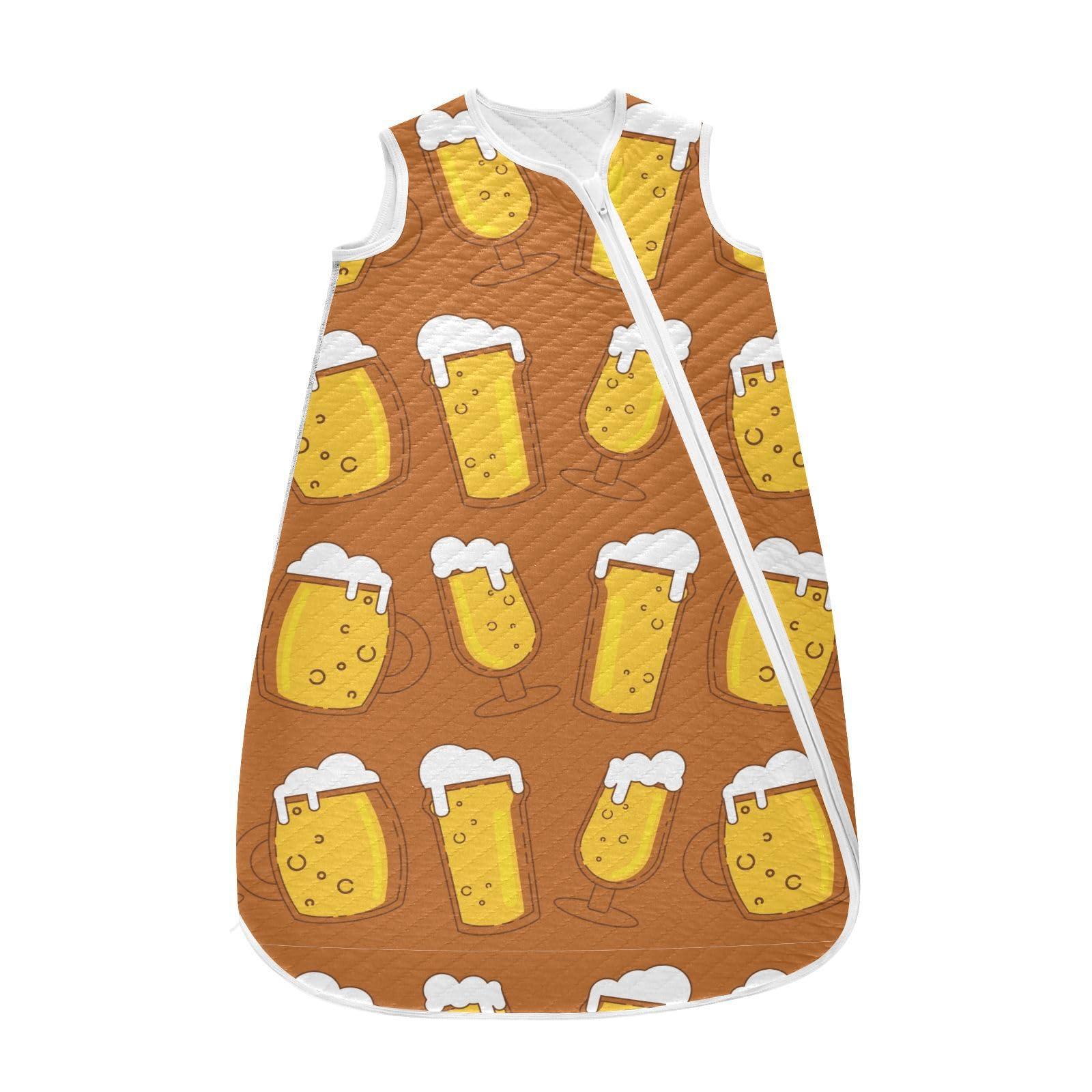 vvfelixl Beer Baby Sleeping Bag Sleep Sack,Baby Wearable Blanket Sleep Suit for 0-6 Months