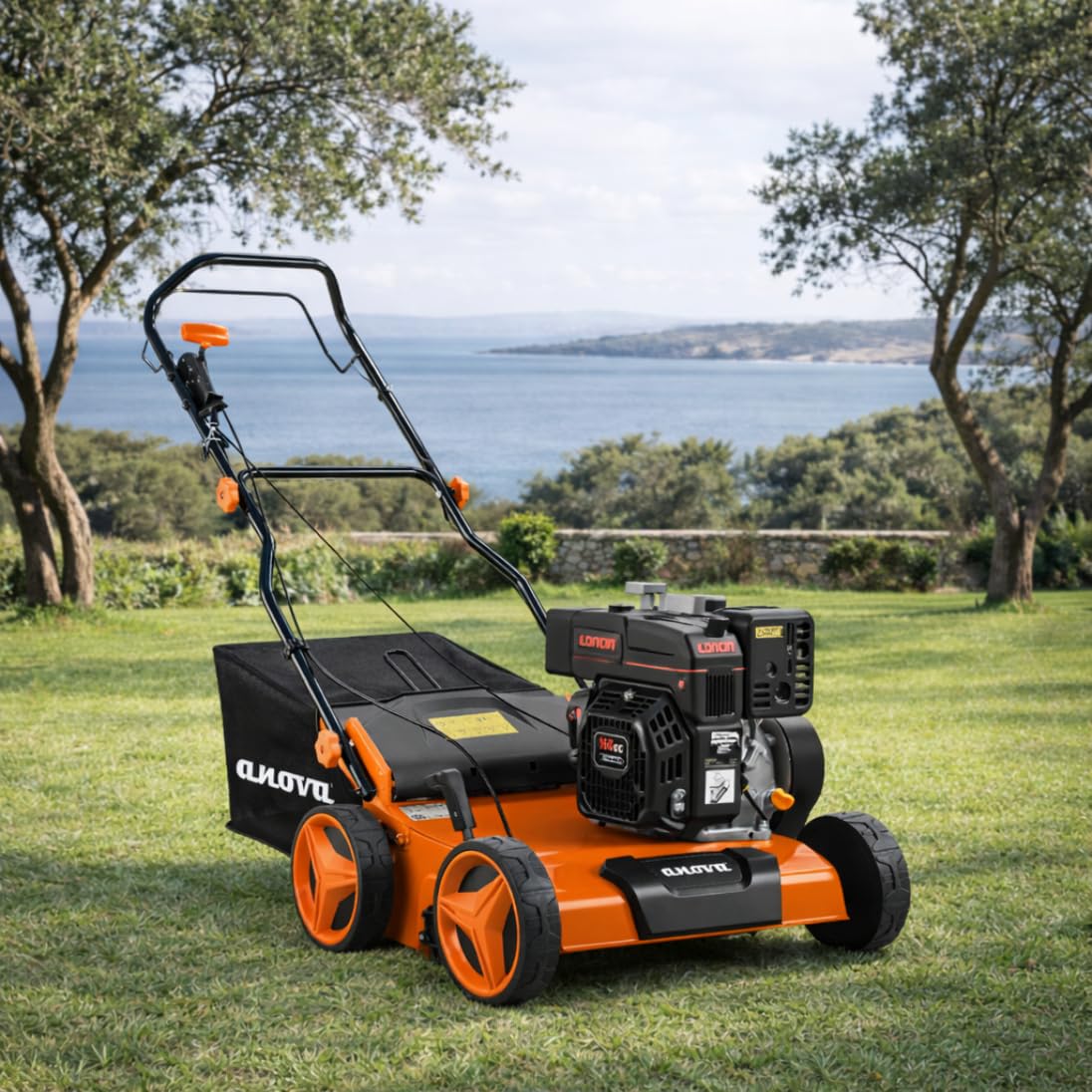 anova - Escarificador Gasolina | 4 HP - 3 KW | 1,4 L | 166 CC | RPM sin Carga 3000/MIN | Capacidad Depósito Aceite 0,5 L | para Aireación y Eliminación de Musgo en Césped y Jardines | Diseño Robusto