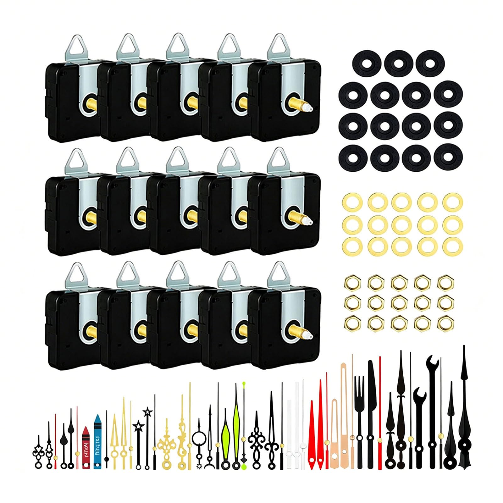 NRVTRE 1Set Quartzs Diys Wall Clock Movement Mechanism Battery Operated Silents Clocks Set Diys Repair Parts Replacement Wall Clock Movement Mechanism Battery Operated Repair Parts