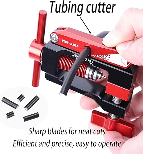 Miniatura 2 de Cortador de manguera hidráulica para bicicleta, destornillador de aguja y kit de 8 aceitunas de latón, cortes limpios y conexiones seguras, solución