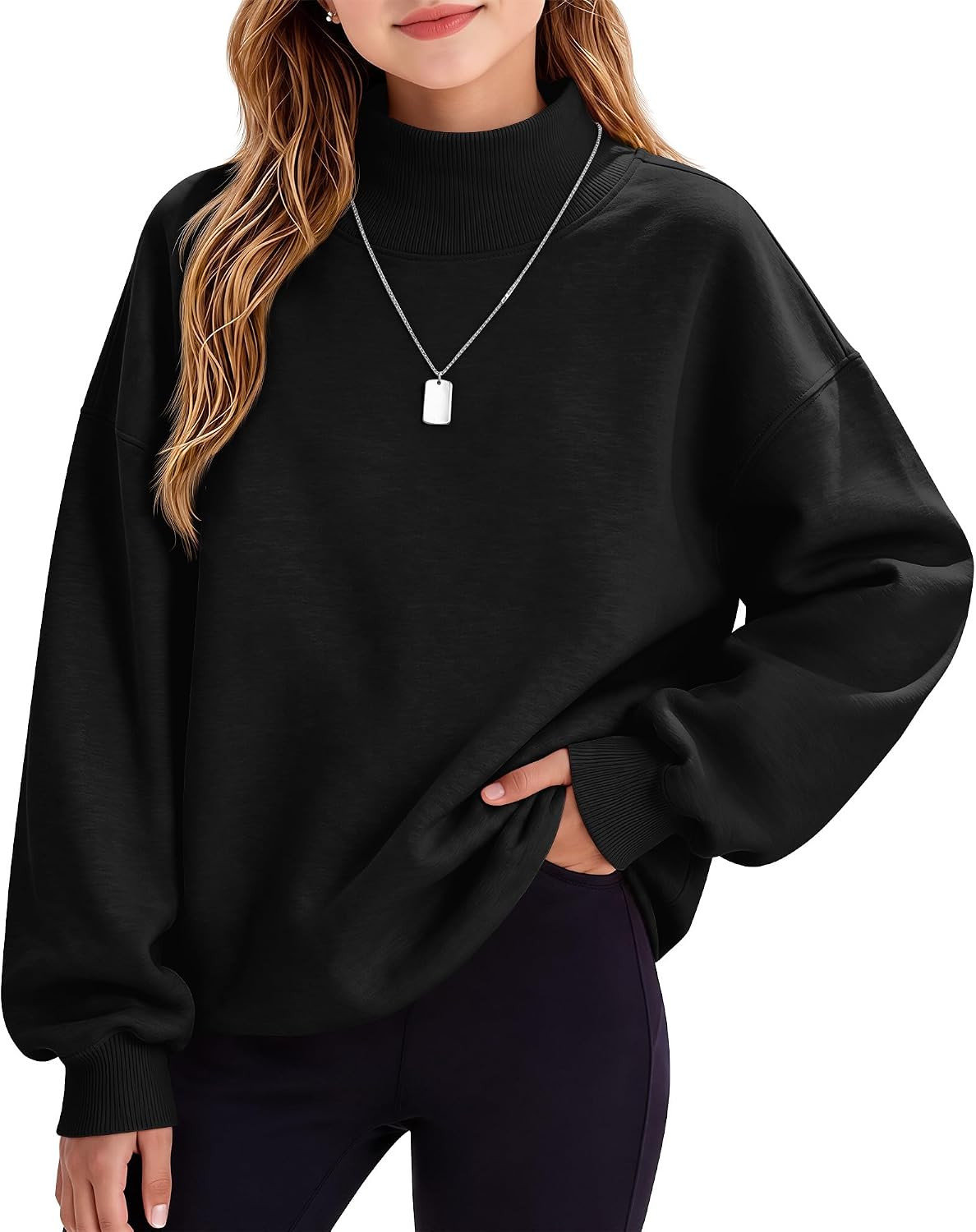 Girl's Mock Turtleneck Sweatshirts