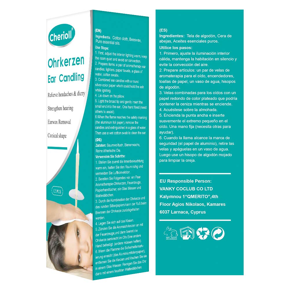 Candele Per Orecchie, Candele Per Cerume, Candele Dell'orecchio, Kit Per Candele Per Rimozione Del Cerume, Coni Per Orecchie Con Cera D'api Naturale Dischi Protettivi Per Orecchie Bloccate