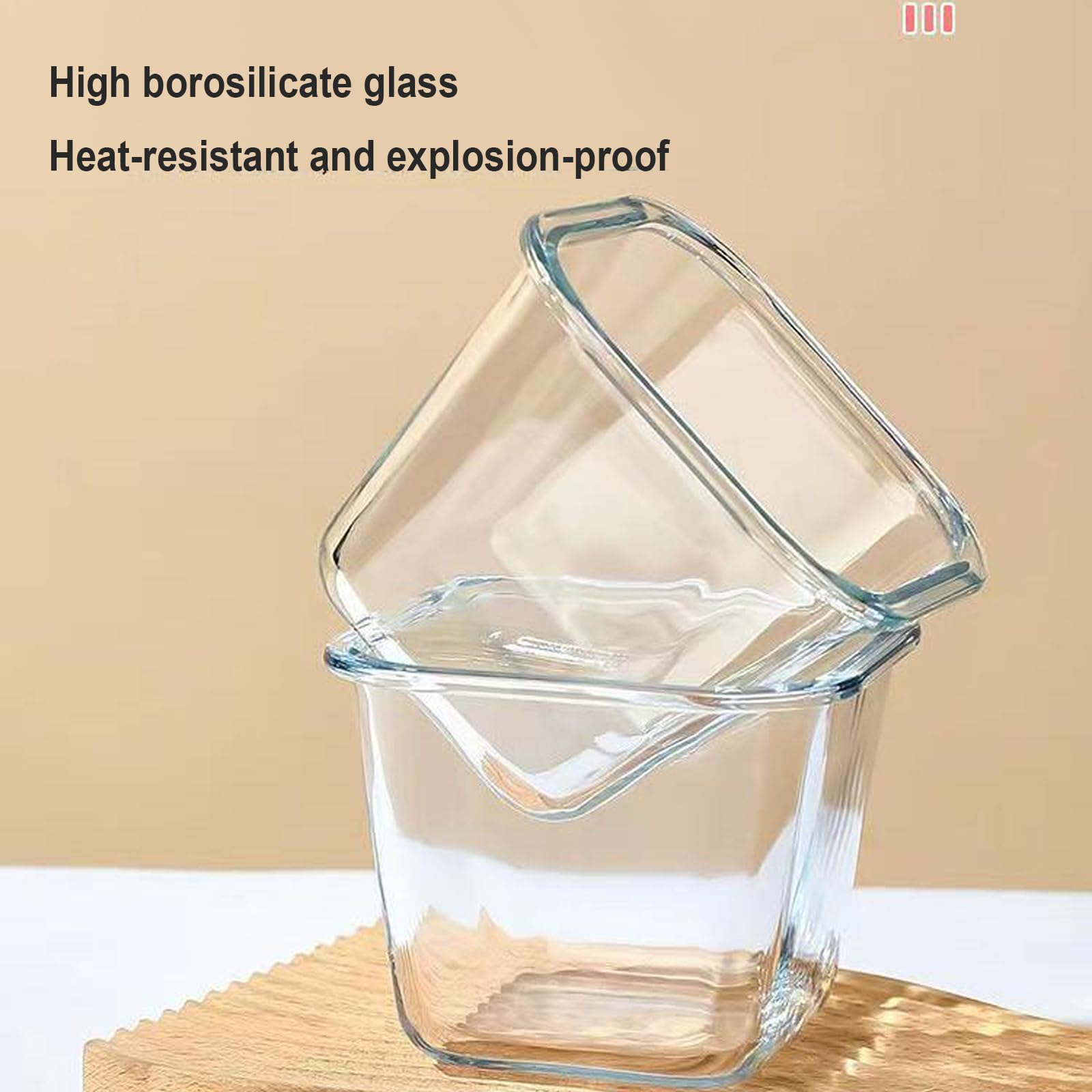Quadratische Frischhaltedosen aus Glas mit Deckel, luftdicht, 2 Stück, Glasbehälter mit Deckel, Suppenbehälter aus Glas für Lebensmittel, ofen-/mikrowellengeeignet