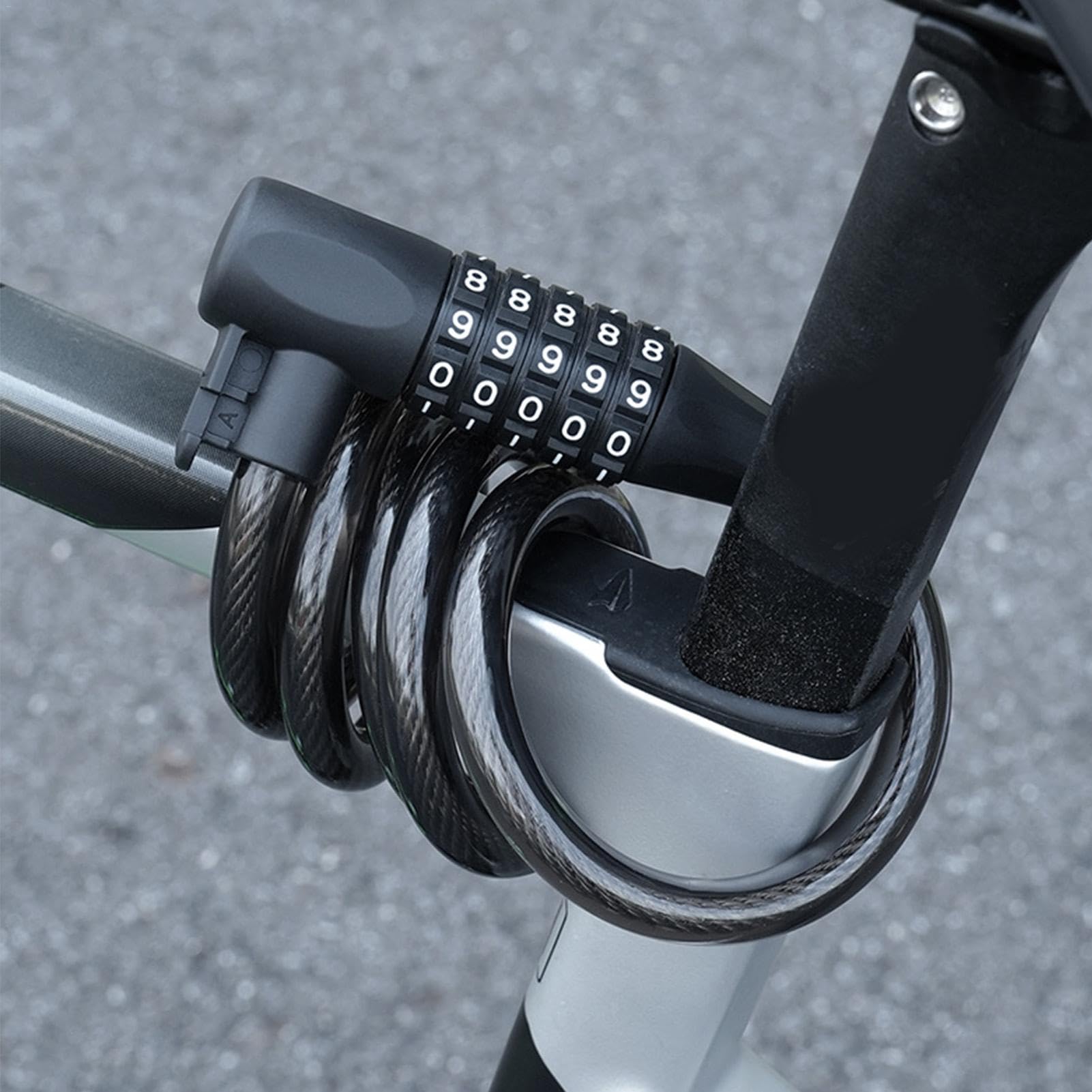 Fahrradschloss mit Schlüssel, wasserdichtes Metall-Sicherheitsschloss, schwarzes leichtes Sicherheitsschloss, tragbares Kabelschloss für Pendeln, Reisen Sport & Freizeit