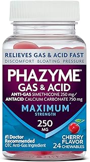 Phazyme Maximum Strength Gas & Acid Relief, Works Fast, Cherry Flavor, 24 Chews (Packaging May Vary)