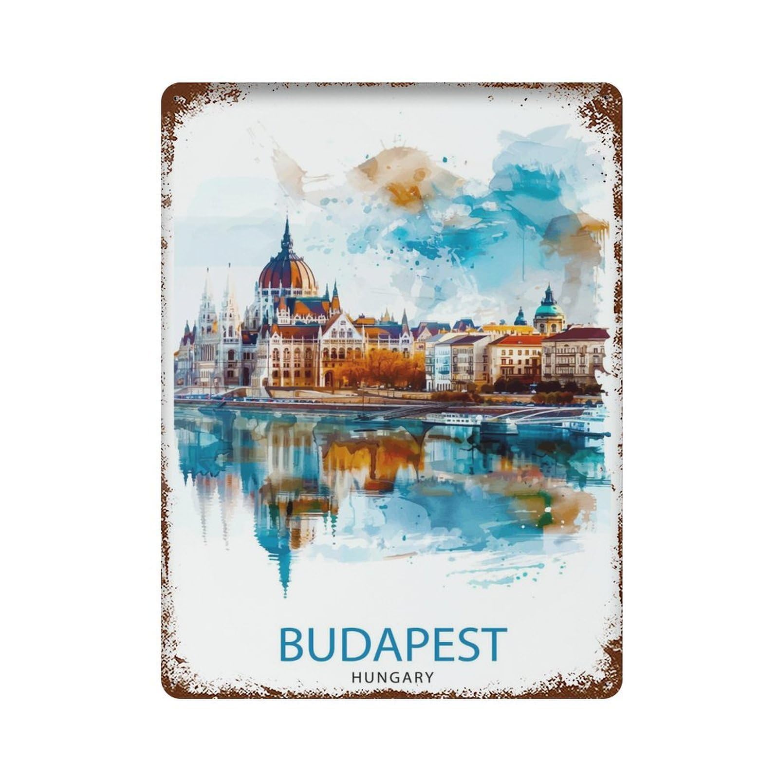 xiaoxiaoshen Budapest Hungary Travel Lover Wall Decor Art Metal Tin Poster Modern Home Decor Art Home Bar Shop Decorations Vintage Sign 40x30cm