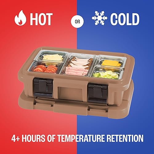 Miniatura 39 de Cambro Transportador aislado de bandeja de alimentos – Caja caliente de 6 pulgadas de profundidad y calentador de alimentos para catering