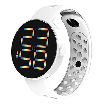 Shocknshop Stylish Rainbow LED Lights Digital Unisex Watch for Boys and Girls -WCH12