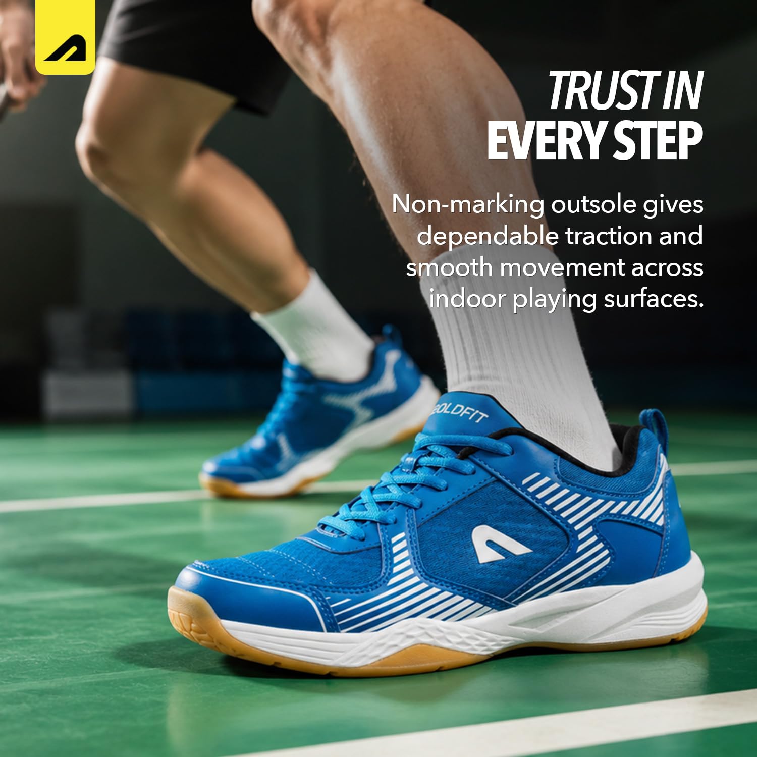 Boldfit Badminton Shoes for Man Lightweight Non Marking Shoes for Badminton Breathable Anti Skid Shoe for Man Shuttle Non Marking Indoor Shoe for Pickleball, Tennis, Padel Blue 3
