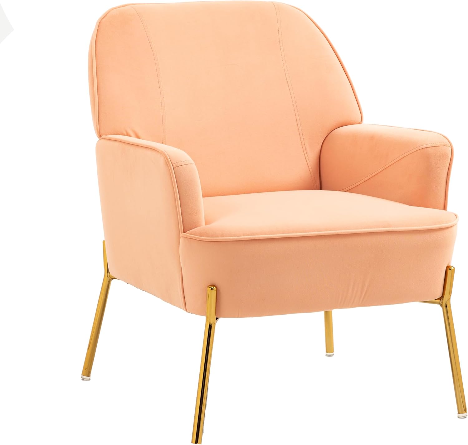 ZOBIDO Comfy Velvet Accent Chair with Glam Metal Legs for