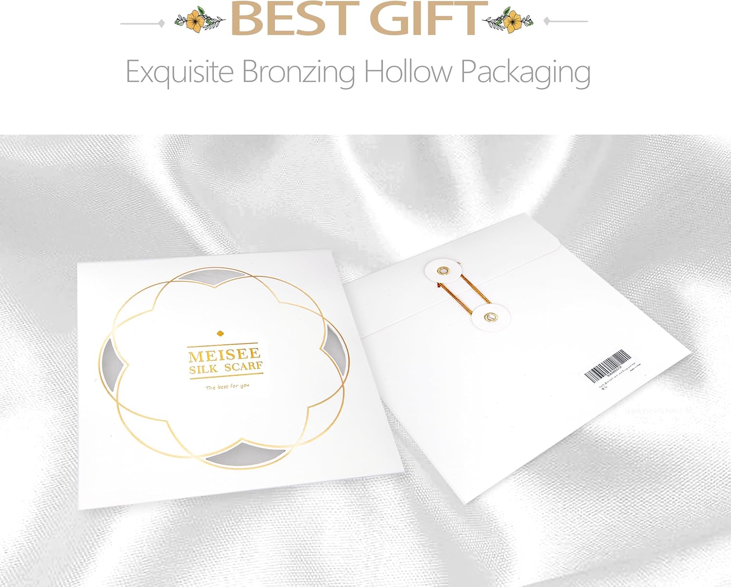 MEISEE Solid Color Mulberry Silk Scarf 26" Square Scarf Neck Scarf Hair Head Breathable Lightweight for Women Gift Packed - Image 7