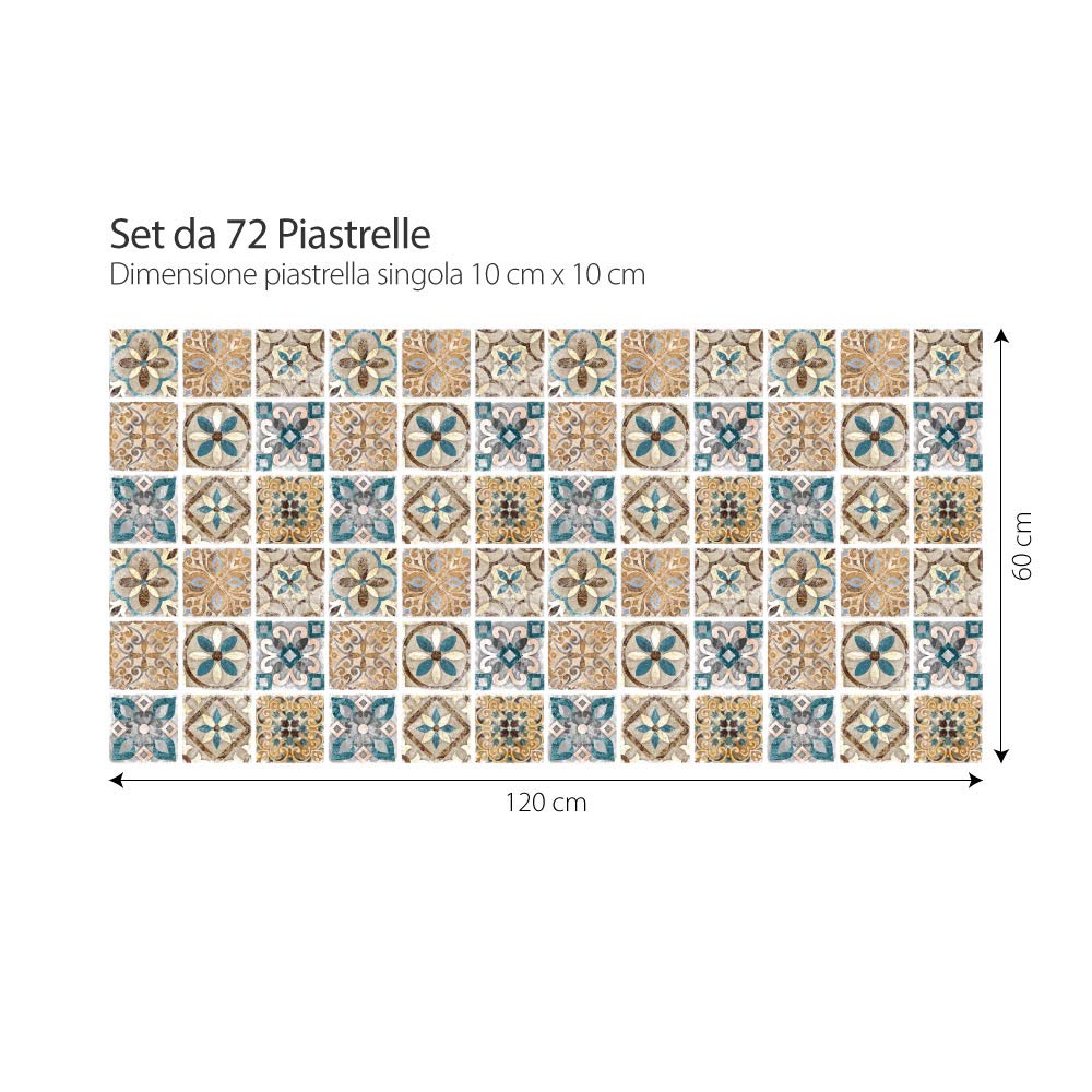 RE-COVERTILES Fliesenaufkleber – 72 Stück, 10x10 Cm, Selbstklebend Für Bad & Küche